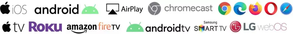 Streaming apps and IPTV platform logos